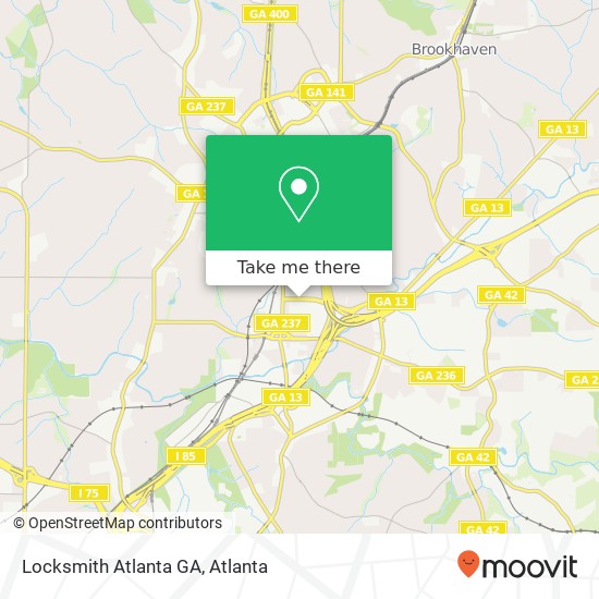 Mapa de Locksmith Atlanta GA