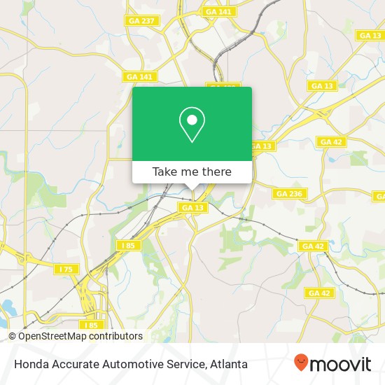 Mapa de Honda Accurate Automotive Service