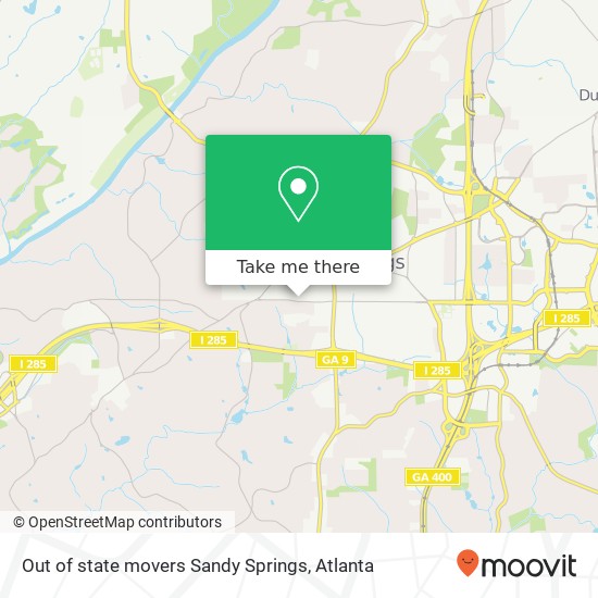 Out of state movers Sandy Springs map