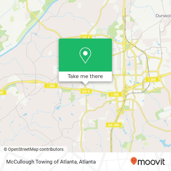 McCullough Towing of Atlanta map