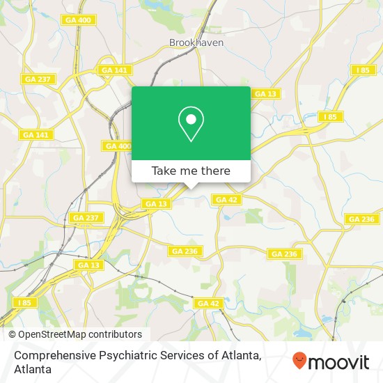 Comprehensive Psychiatric Services of Atlanta map