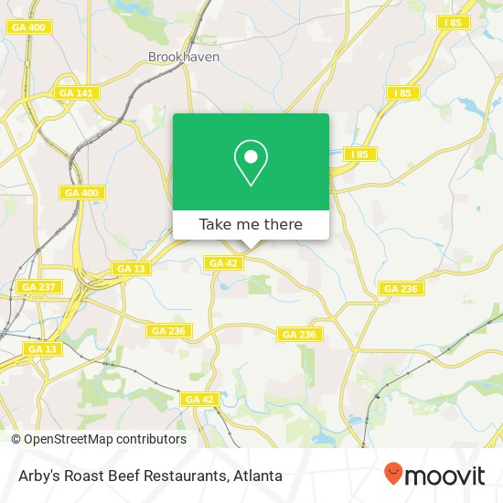 Mapa de Arby's Roast Beef Restaurants