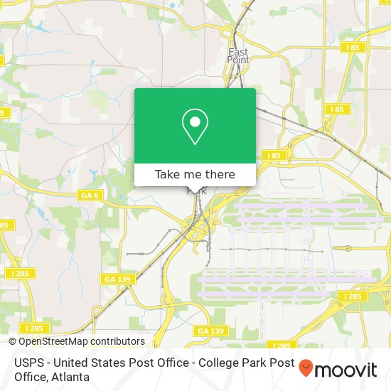 USPS - United States Post Office - College Park Post Office map