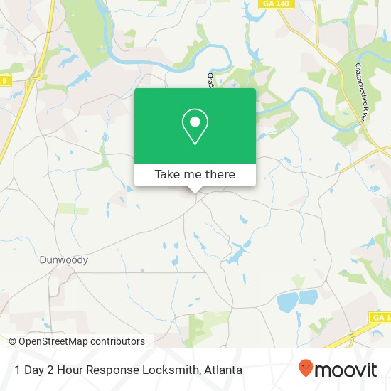 Mapa de 1 Day 2 Hour Response Locksmith