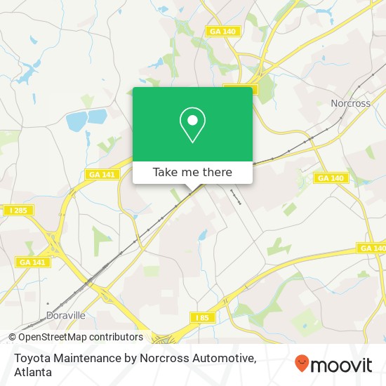 Toyota Maintenance by Norcross Automotive map