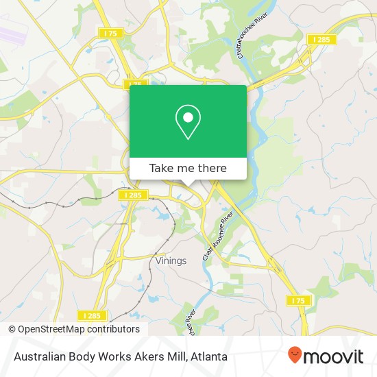 Mapa de Australian Body Works Akers Mill