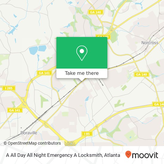 A All Day All Night Emergency A Locksmith map