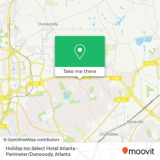 Holiday Inn Select Hotel Atlanta - Perimeter / Dunwoody map