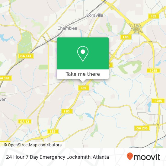 24 Hour 7 Day Emergency Locksmith map