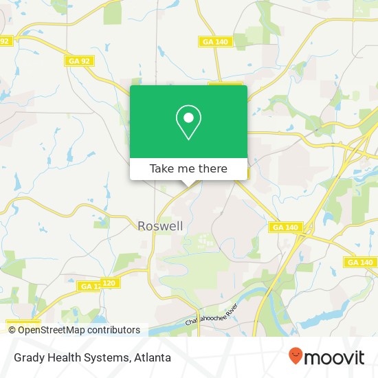 Mapa de Grady Health Systems