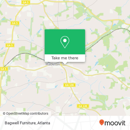 Mapa de Bagwell Furniture