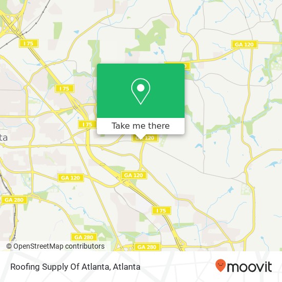 Roofing Supply Of Atlanta map