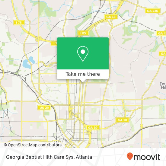 Georgia Baptist Hlth Care Sys map