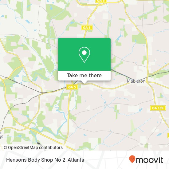 Mapa de Hensons Body Shop No 2