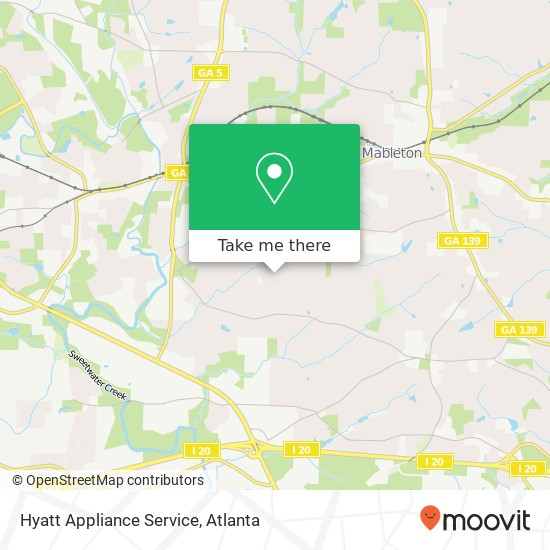 Hyatt Appliance Service map