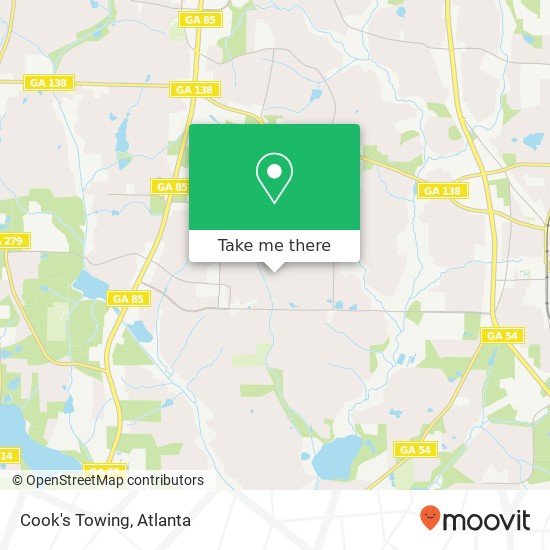 Mapa de Cook's Towing