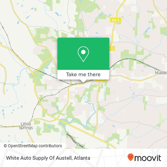 Mapa de White Auto Supply Of Austell