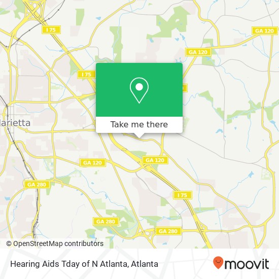 Hearing Aids Tday of N Atlanta map