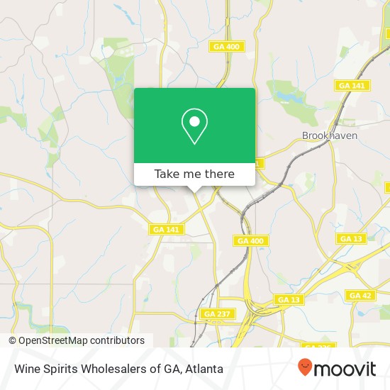 Wine Spirits Wholesalers of GA map