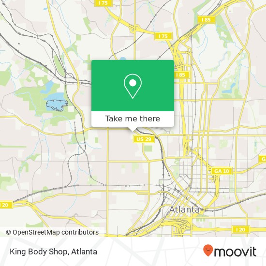 King Body Shop map