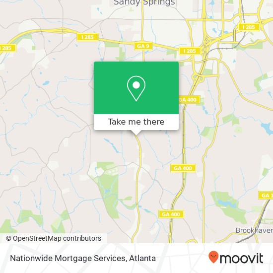 Mapa de Nationwide Mortgage Services