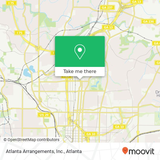 Atlanta Arrangements, Inc. map