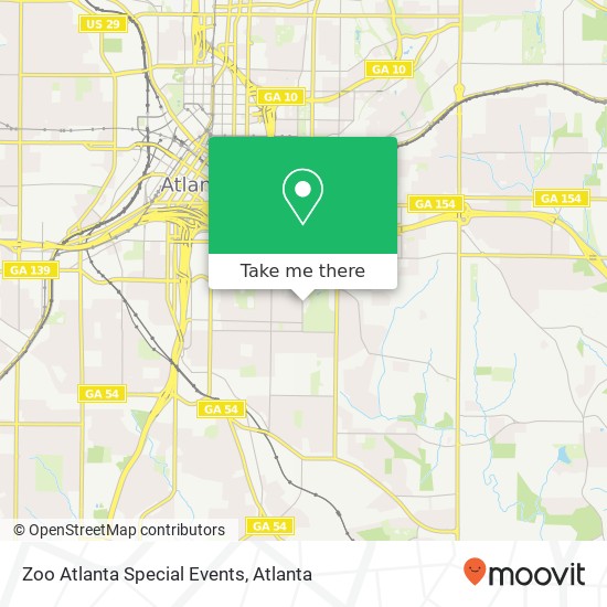 Mapa de Zoo Atlanta Special Events