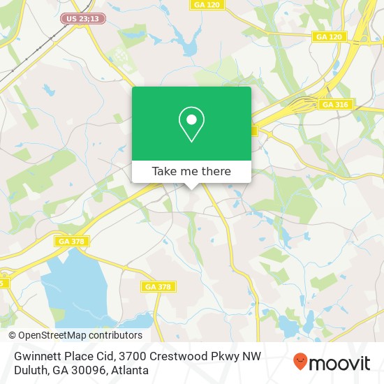 Gwinnett Place Cid, 3700 Crestwood Pkwy NW Duluth, GA 30096 map