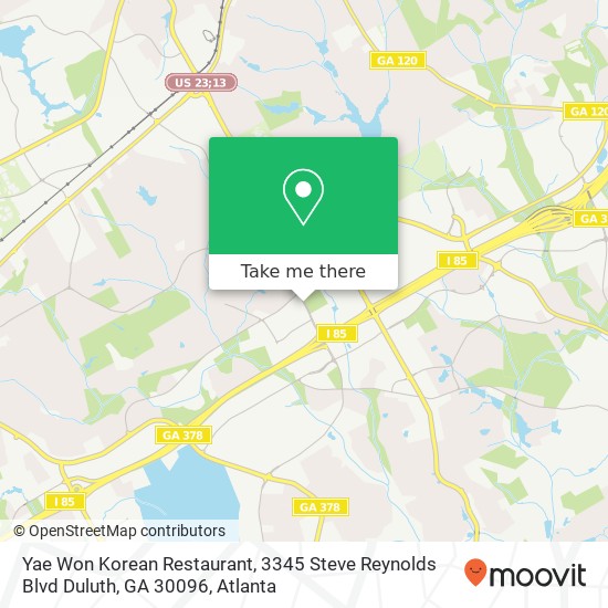 Mapa de Yae Won Korean Restaurant, 3345 Steve Reynolds Blvd Duluth, GA 30096