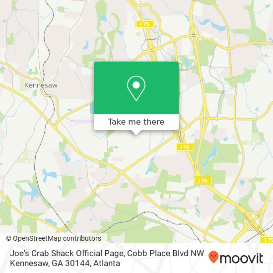 Mapa de Joe's Crab Shack Official Page, Cobb Place Blvd NW Kennesaw, GA 30144