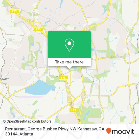 Mapa de Restaurant, George Busbee Pkwy NW Kennesaw, GA 30144