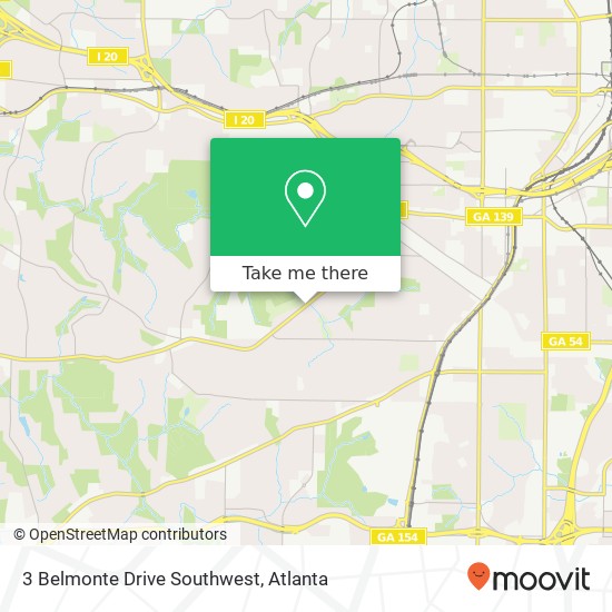 Mapa de 3 Belmonte Drive Southwest