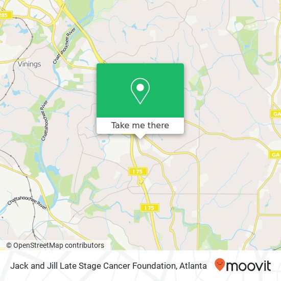 Jack and Jill Late Stage Cancer Foundation map