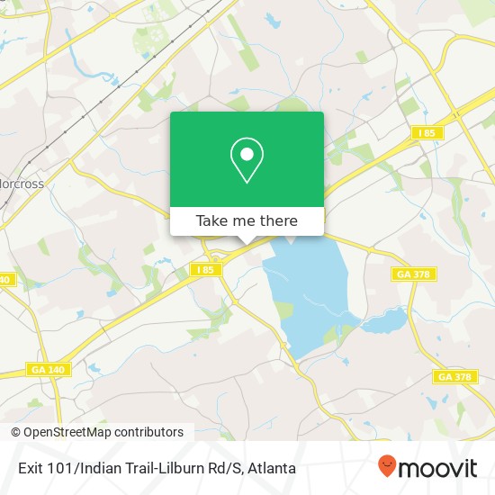 Mapa de Exit 101 / Indian Trail-Lilburn Rd / S