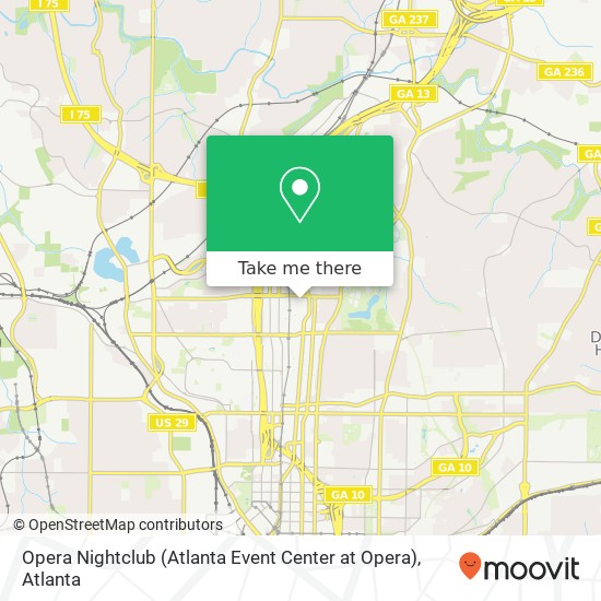 Opera Nightclub (Atlanta Event Center at Opera) map