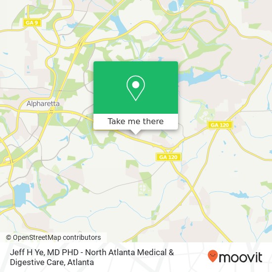 Jeff H Ye, MD PHD - North Atlanta Medical & Digestive Care map