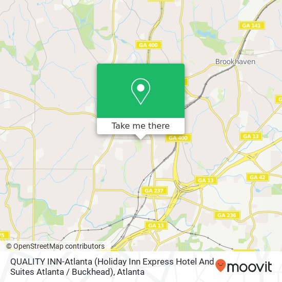 Mapa de QUALITY INN-Atlanta (Holiday Inn Express Hotel And Suites Atlanta / Buckhead)