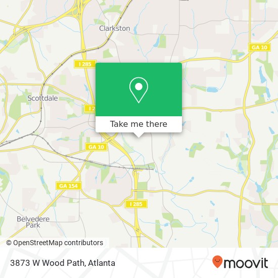 Mapa de 3873 W Wood Path