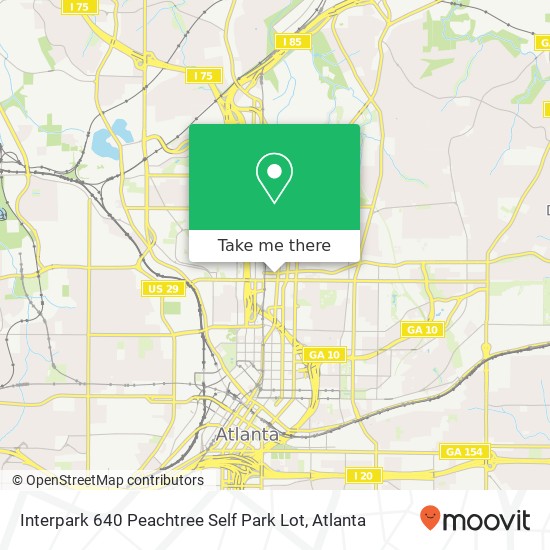 Mapa de Interpark 640 Peachtree Self Park Lot