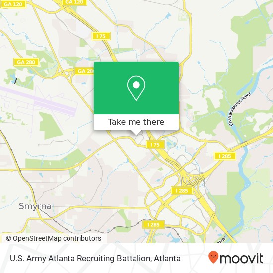 Mapa de U.S. Army Atlanta Recruiting Battalion