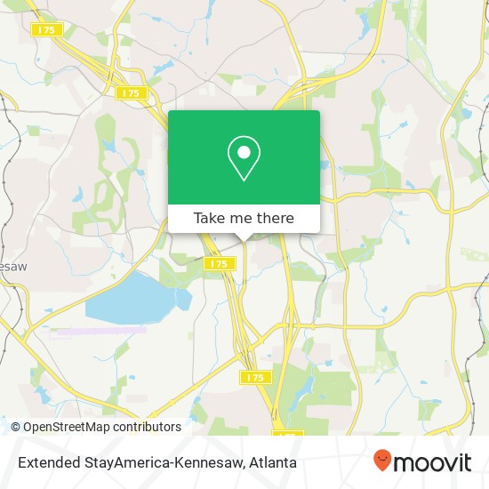 Extended StayAmerica-Kennesaw map