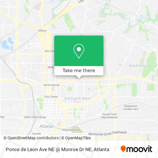 Ponce de Leon Ave NE @ Monroe Dr NE map