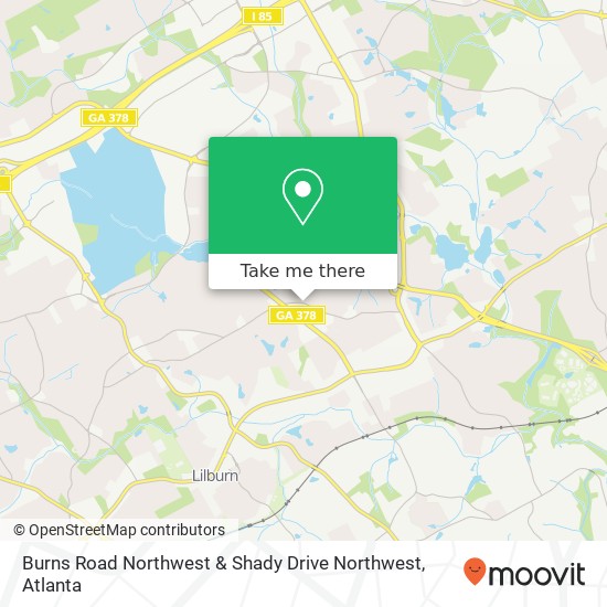 Burns Road Northwest & Shady Drive Northwest map