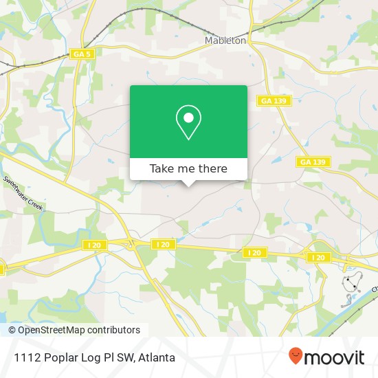 Mapa de 1112 Poplar Log Pl SW