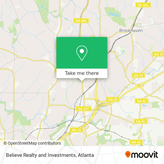 Believe Realty and Investments map