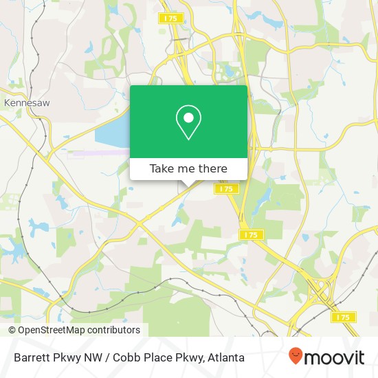 Barrett Pkwy NW / Cobb Place Pkwy map