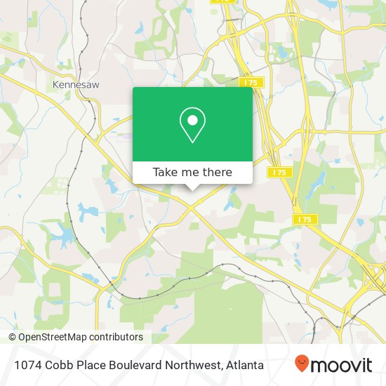 Mapa de 1074 Cobb Place Boulevard Northwest