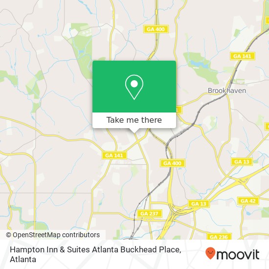 Mapa de Hampton Inn & Suites Atlanta Buckhead Place