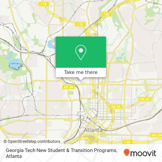 Mapa de Georgia Tech New Student & Transition Programs