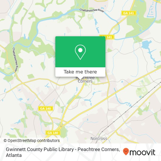 Gwinnett County Public Library - Peachtree Corners map